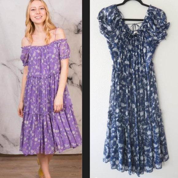 Ulla Johnson Sierra Silk Floral Midi Dress Size 2 - Picture 1 of 8